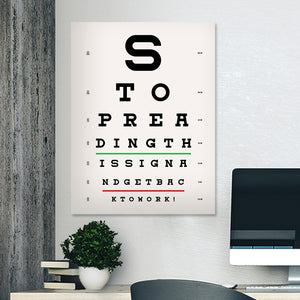 Get Back To Work Eye Chart